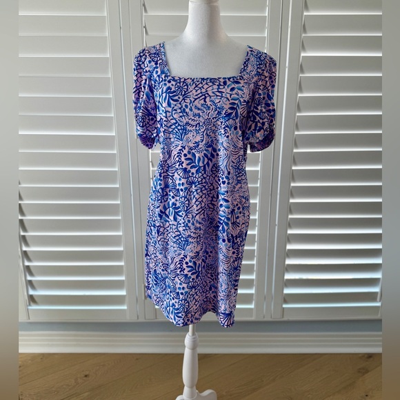 NWT Lilly Pulitzer Haydn Shift Dress Calla Lilly Pink High Tides Good Vibes Sz M - Picture 3 of 10